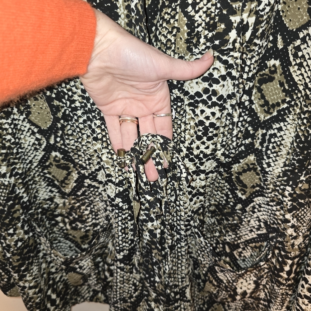 Daniel Rainn Snake Print Anorak Hooded Jacket Large - Picture 6 of 13